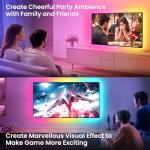 LED TV Backlight Strip - 16.4ft with Bluetooth & Voice Control