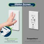 TOPGREENER 4.2A 3-Port USB Wall Outlet, 2-Pack