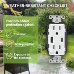 Leviton USB In-Wall Charger with Outlet, White