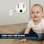 TOPGREENER 4.2A 3-Port USB Wall Outlet, 2-Pack