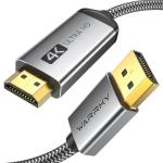WARRKY 6FT 4K DisplayPort to HDMI Cable