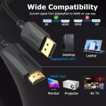4 Feet 4K DisplayPort to HDMI Cable