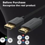4 Feet 4K DisplayPort to HDMI Cable