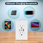 TOPGREENER 4.2A 3-Port USB Wall Outlet, 2-Pack