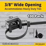 Slim 1x .6 Cable Tie Mounts, 100 Pack