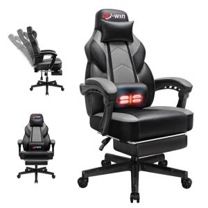 DL-win Adjustable Gaming Chair with Footrest and Massage