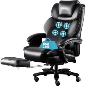 Big and Tall Massage Office Chair with Footrest