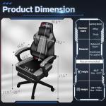 DL-win Adjustable Gaming Chair with Footrest and Massage