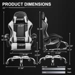 GTPLAYER Adjustable Gaming Chair with Footrest and Support