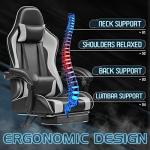 Ergonomic Gaming Chair with Footrest and Massage