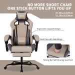 WOTSTA Ergonomic Gaming Chair with Massage and Footrest