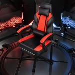 Ergonomic Gaming Chair with Footrest and Massage Support