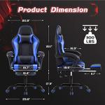 Shahoo Blue Gaming Chair with Massage and Footrest