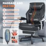 Ergonomic Reclining Office Chair with Massage & Heat