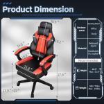 Ergonomic Gaming Chair with Footrest and Massage Support