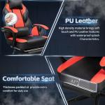 Ergonomic Gaming Chair with Footrest and Massage Support