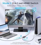 HDMI Switch 2x1 with Cable for PS5, Xbox