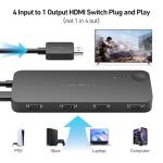BENFEI 4-Port HDMI Switch for Gaming and Streaming