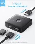 Anker 4K HDMI Switcher - 2 Input, 1 Output