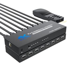 7-Port HDMI Switch with Remote, 4K Support