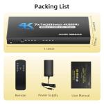 7-Port HDMI Switch with Remote, 4K Support