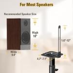 Adjustable Speaker Stands for Satellite & Bookshelf Speakers