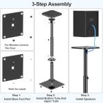 Height Adjustable Universal Speaker Stands Pair