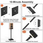 ELIVED 31-Inch Universal Speaker Stand Pair, Black