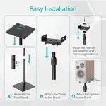 Height-Adjustable Speaker Stands Pair for Surround Sound
