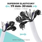 AGPTEK 5ft White Cable Sleeve Cover - 2 Pack