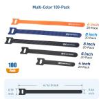 Cable Matters 100-Pack Reusable Hook-and-Loop Cable Ties