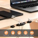 2 Pack Wooden Cable Management Box with Clips