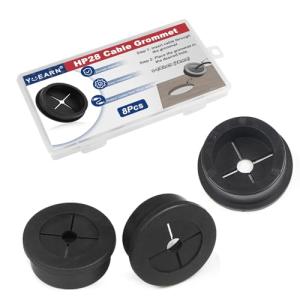 8 Pack Black Rubber Cable Grommets for Tidying