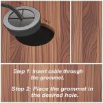 8 Pack Black Rubber Cable Grommets for Tidying