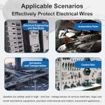 8 Pack Black Rubber Cable Grommets for Tidying