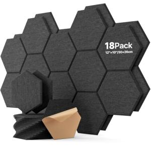 18 Pack Self-Adhesive Hexagon Acoustic Panels