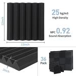Black Acoustic Foam Panels - 12 x 12 x 2 Inches