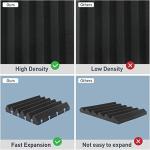 Black Acoustic Foam Panels - 12 x 12 x 2 Inches