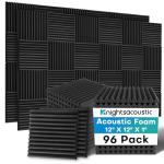96 Pack Black Acoustic Foam Panels for Soundproofing