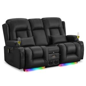 URRED Power Reclining Loveseat Sofa with Massage