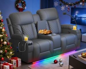 DG PEAFOWL Reclining Loveseat with USB Ports
