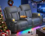 DG PEAFOWL Reclining Loveseat with USB Ports
