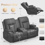 DG PEAFOWL Reclining Loveseat with USB Ports