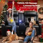 Massage Recliner Loveseat with LED Lights & USB