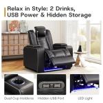 Electric Recliner Chair Set with USB & LED Lights