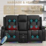 URRED Power Reclining Loveseat Sofa with Massage