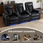 CALIVIA Power Recliner Home Theater Seating with LED Lights
