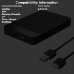 1TB Slim Portable External Hard Drive for All Devices