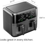 Chefman Dual Basket Air Fryer with Easy View