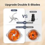 GANIZA 450W Electric Food Processor with 2 Bowls